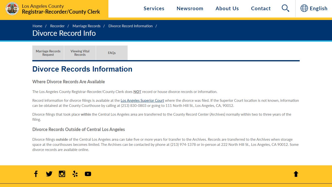 Divorce Record Info - LAVote.gov